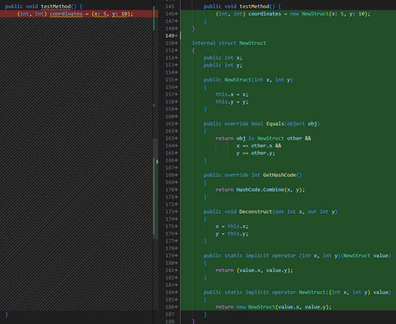 Convert tuple to  example