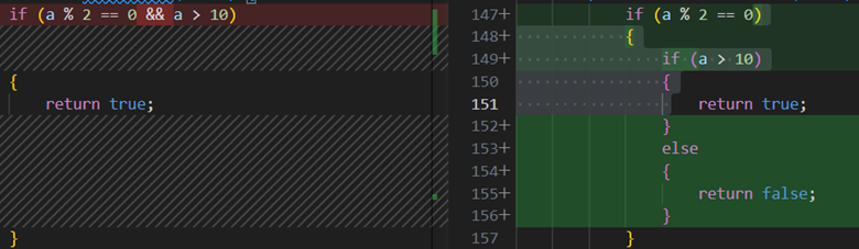 Split into nested  statements example