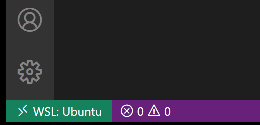 WSL extension Status bar