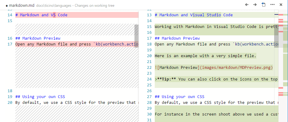 A File Diff in VS Code