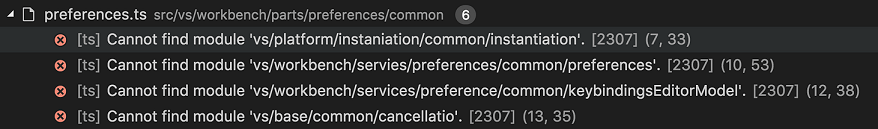 Problems panel shows error codes