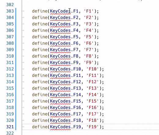 Column Selection with the Alt key