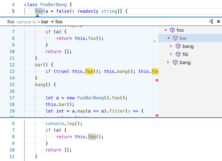 Call Hierarchy view