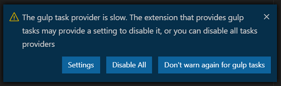 Slow task provider warning