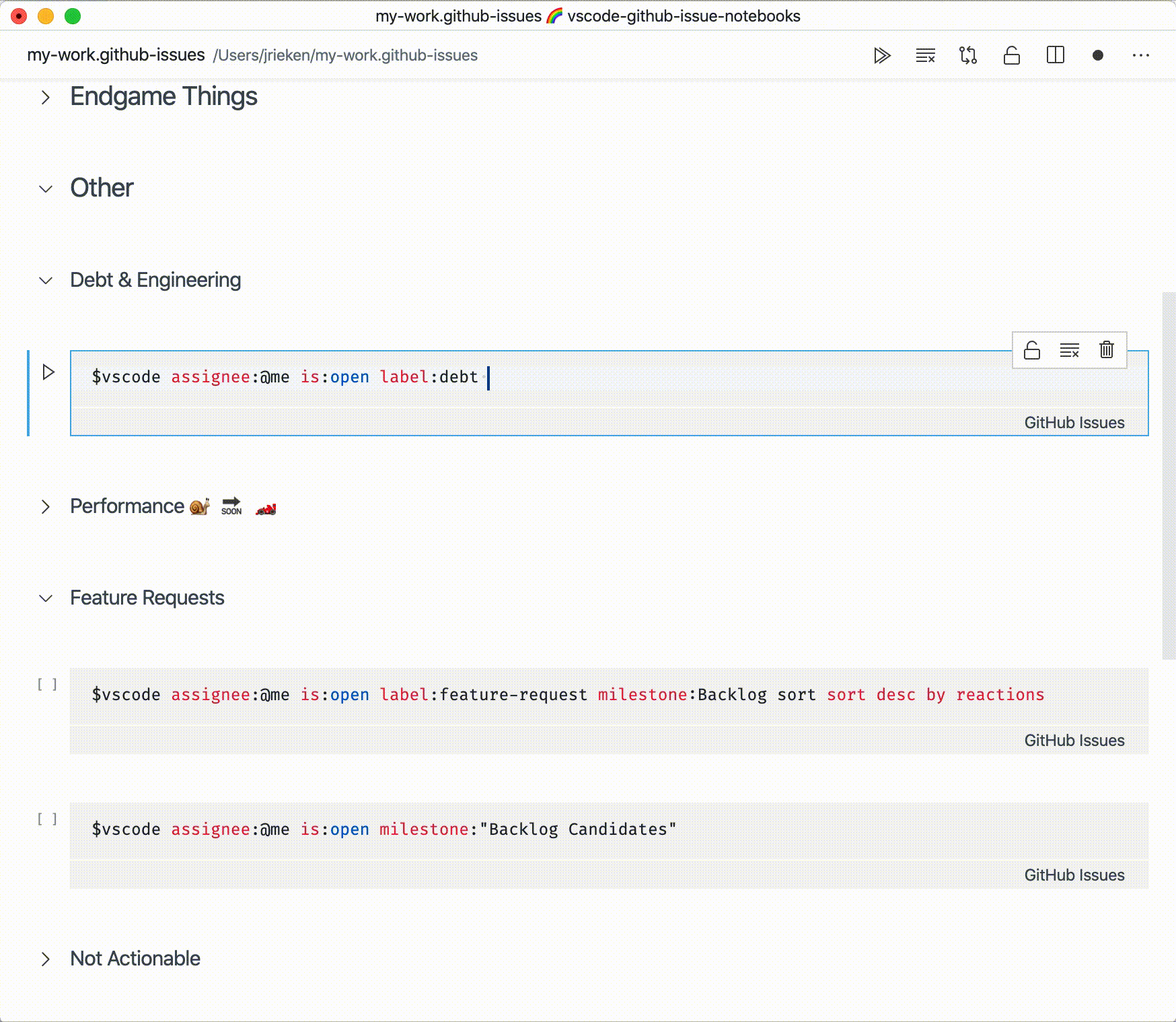 GitHub Issue Notebook