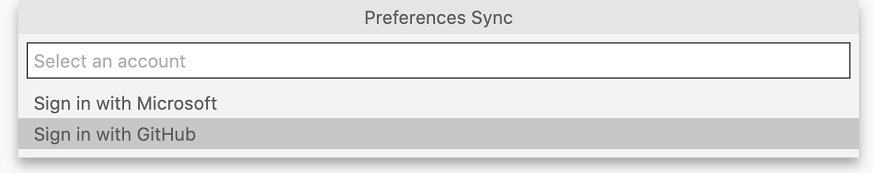 Settings Sync Sign in with GitHub