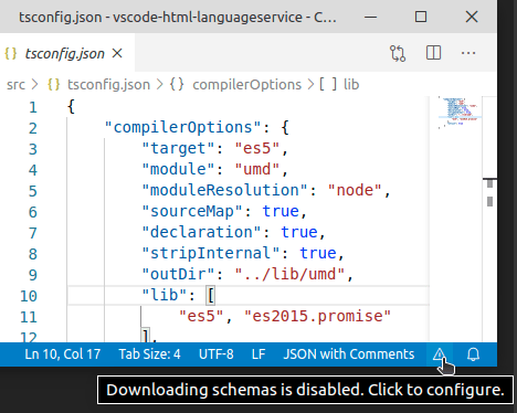 JSON warning triangle