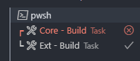 Task status on a terminal tab