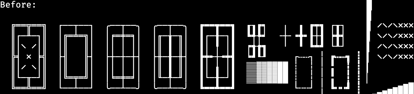 Terminal glyph rendering before with gaps