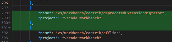 JSON file diff result using legacy algorithm